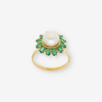 Anillo oro 18kt con perla central 2