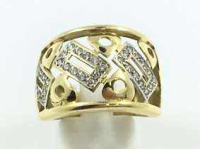 Anillo de oro y circonitas de 2a mano | Comprar anillos de segunda mano