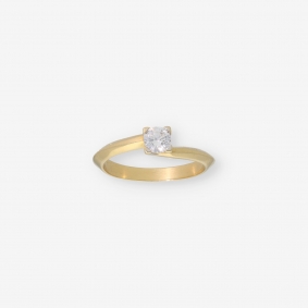 Anillo en oro 18kt con brillante central | Comprar anillos de segunda mano