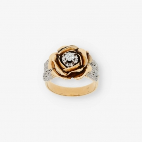 Anillo en oro 18kt con diamante central | Comprar anillos de segunda mano