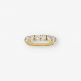 Anillo media alianza en  oro 18kt con diamantes | Comprar anillos de segunda mano