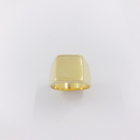 Anillo sello cuadrado en oro 18kt | Comprar anillos de segunda mano