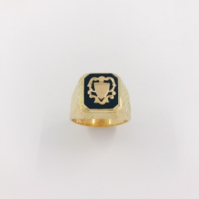 Anillo sello en oro 18kt con onix | Comprar anillos de segunda mano