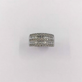 Anillo Tiara real en oro blanco y brillantes | Comprar anillos de segunda mano