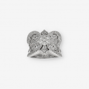 Anillo vintage en oro blanco 18kt con brillantes | Comprar anillos de segunda mano
