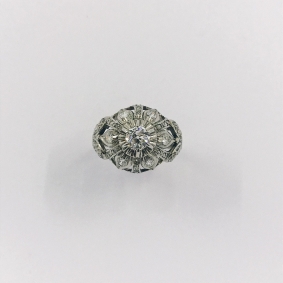Anillo vintage en platino con Diamantes | Comprar anillos de segunda mano