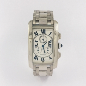 Cartier Tank Americane en oro blanco 18kt 2312 | Comprar joyas y relojes Cartier de segunda mano | Comprar reloj segunda mano