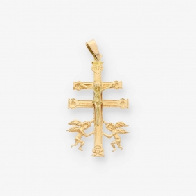 Colgante cruz de Caravaca en oro 18kt | Comprar colgantes de segunda mano