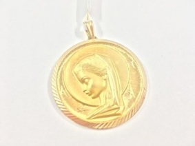 Medalla en oro con imagen de busto de niña | Comprar colgantes de segunda mano