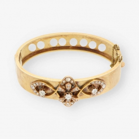 Pulsera vintage en oro 18kt y diamantes | Comprar pulseras de segunda mano