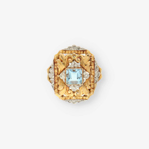 Anillo vintage en oro 18kt con Diamantes